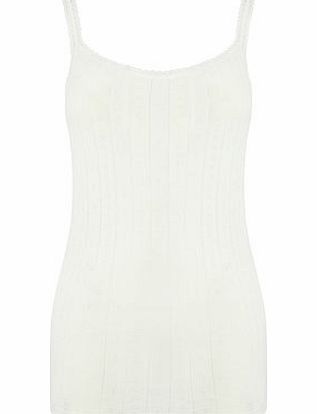 Bhs Womens Cream Pointelle Thermal Cami Vest, cream