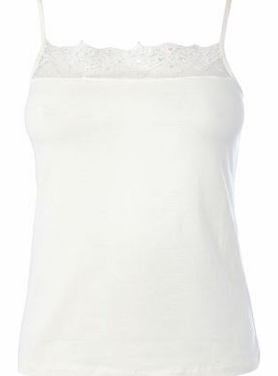 Bhs Womens Cream Sequin Lace Vest, cream 4800640004