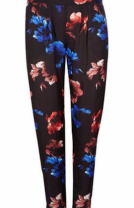 Bhs Womens Dark Floral Print Trouser, black