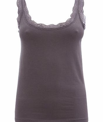 Bhs Womens Dark Grey Built Up Shoulder Vest, dark