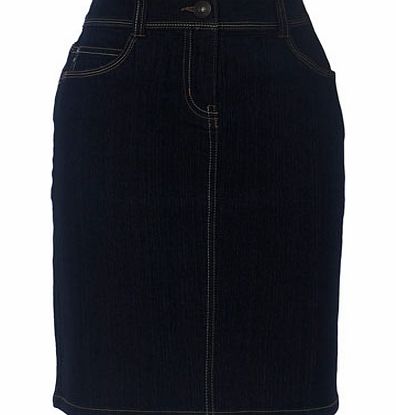 Bhs Womens Dark Stonewash Petite Denim Skirt, dark