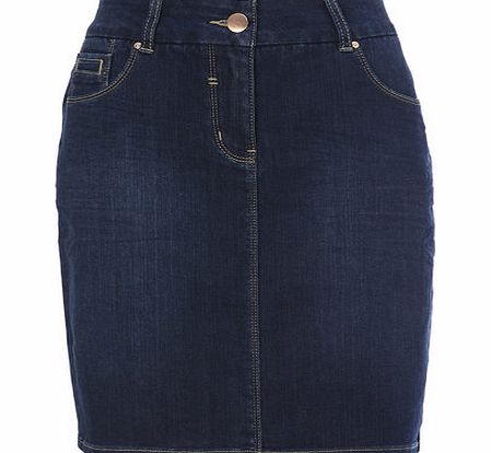 Womens Darkwash Mini Denim Skirt, darkwash denim