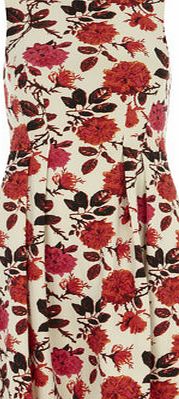 Bhs Womens Dorothy Perkins Red Floral Scuba Dress,