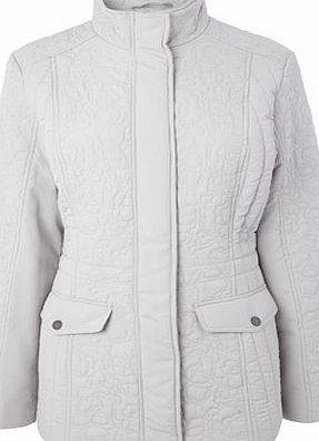 Bhs Womens Dove Grey Floral Quilted Jacket, grey