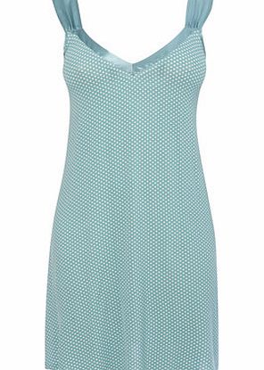Bhs Womens Duck Egg Viscose Spot Chemise With Satin