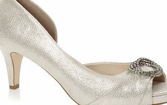 Bhs Womens Gold Diamante Ring 2 Part Shoe, gold