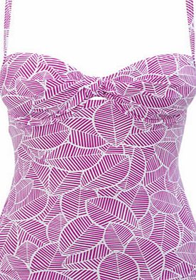 Bhs Womens Great Value Leaf Print Tankini, purple