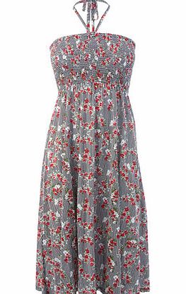 Bhs Womens Great Value Striped Floral Jersey Dress,
