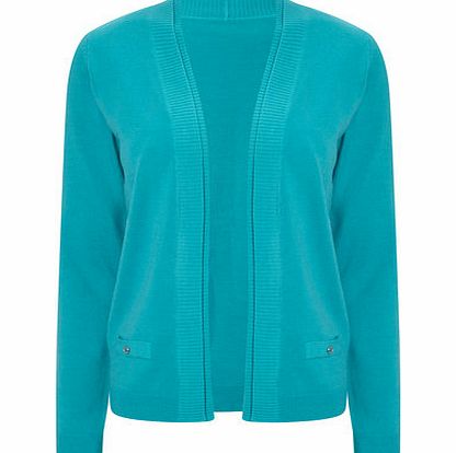 Womens Green Short Edge to Edge Cardigan, green