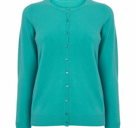 Bhs Womens Green Supersoft Crew Cardigan, green