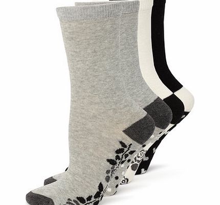 Bhs Womens Grey, Black and Cream 4 Pack of Pattern
