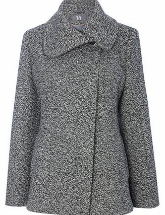 Womens Grey Collar Short Coat, grey 8317320870