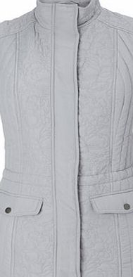 Bhs Womens Grey Floral Quilted Gilet, grey 18990180870