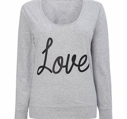 Bhs Womens Grey Marl Womens Love Top, grey marl