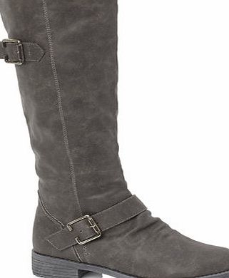 Bhs Womens Grey Warm Lined Casual Biker Boots, grey