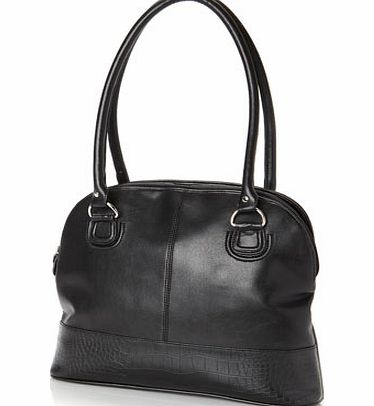 Bhs Womens Horizontal Croc Trim Bugatti Bag, black