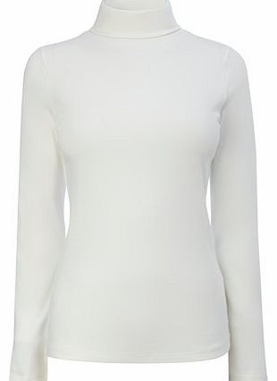 Bhs Womens Ivory Long Sleeve Roll Neck Top, ivory