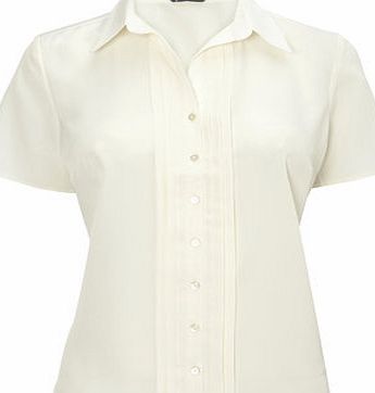 Bhs Womens Ivory Pleat Front Shirt, ivory 18940360904