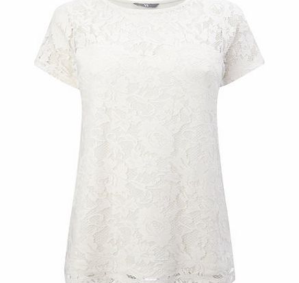 Bhs Womens Ivory Pretty Lace Top, ivory 9022040904