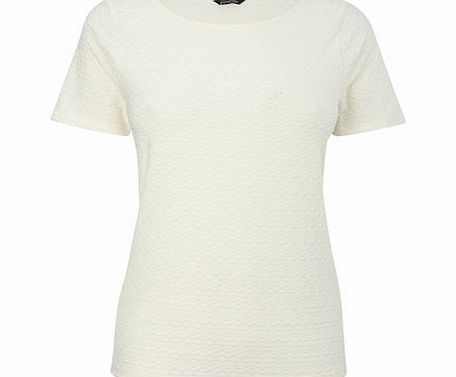 Bhs Womens Ivory Textured Scoop Neck Top, ivory