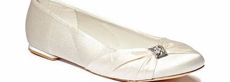 Bhs Womens Ivory Wedding Collection Satin Flat