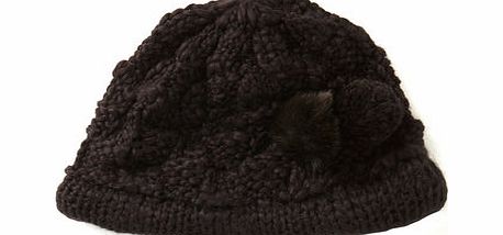 Bhs Womens Ladies Black Shaped Cuff Hat, black
