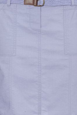 Bhs Womens Lavender Belted Cotton Skirt, lavender
