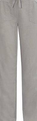 Bhs Womens Light Grey Linen Blend Trousers, light
