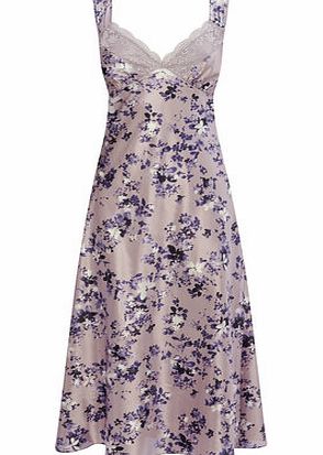 Womens Lilac Crystal Champagne Long Printed