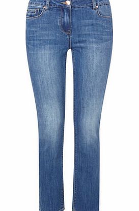 Bhs Womens Mid Stonewash Petite Slim Leg Jean, mid