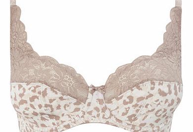 Bhs Womens Mink Animal Print Jacquard and Lace