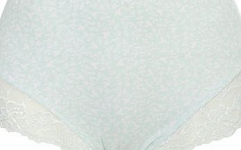 Bhs Womens Mint Swallow Print Lace Full Brief, pale