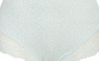 Bhs Womens Mint Swallow Print Lace Full Brief, pale
