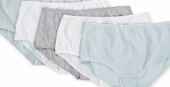 Bhs Womens Mint, White and Grey Marl 5 Pack Plain