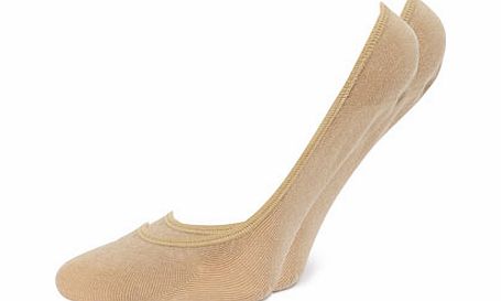 Womens Natural 2 Pairs of Padded Cotton Shoe