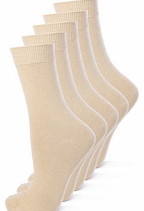 Bhs Womens Natural 5 Pack Ankle Socks, natural