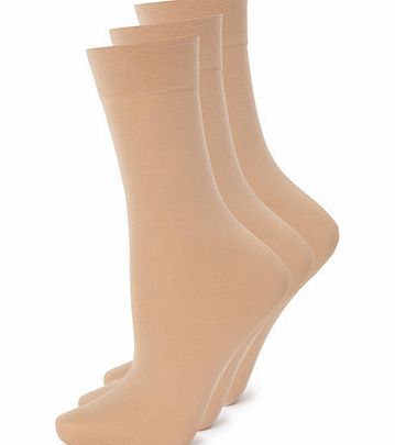 Bhs Womens Natural Tan 3 Pack of 40 Denier Ankle