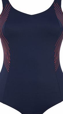 Bhs Womens Navy And Red Side Print Swirl Sport
