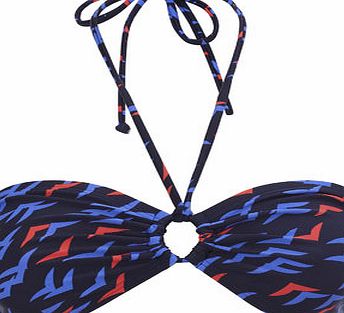 Bhs Womens Navy Great Value Swallow Print Bandeau