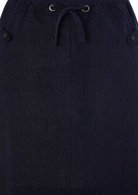 Bhs Womens Navy Linen Blend Skirt, navy 2206620249