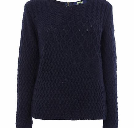 Bhs Womens Navy Patchwork Jumper, navy 586610249