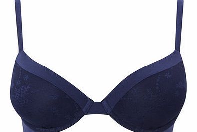 Bhs Womens Navy Softie Jacquard T-Shirt Bra, navy