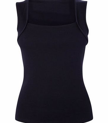 Womens Navy Square Neck Vest, navy 2422560249