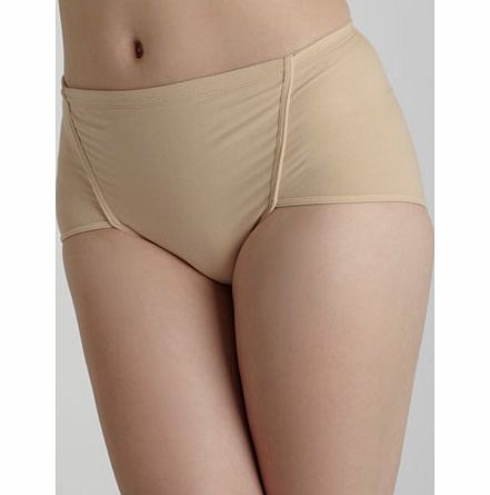 Bhs Womens Nude Cotton High Leg Shaping Brief, nude