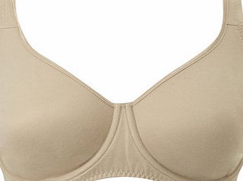 Bhs Womens Nude Cotton Moulded DD-G Underwired Bra,