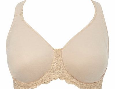 Bhs Womens Nude Cotton Moulded Lace Wing Voluptuous