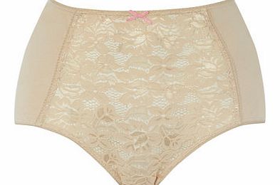 Bhs Womens Nude Floral Lace Full Brief, nude