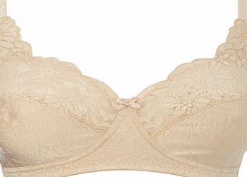 Bhs Womens Nude Jacquard and Lace Non-Wired Bra,