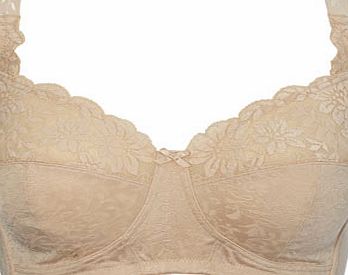 Bhs Womens Nude Jacquard and Lace Total Support