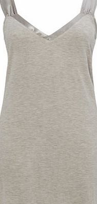 Bhs Womens Oatmeal Marl Viscose Plain Chemise,